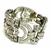 Bracelet Art-Déco Or blanc Diamants,.