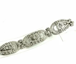 Bracelet Art-Déco Or blanc Diamants,.