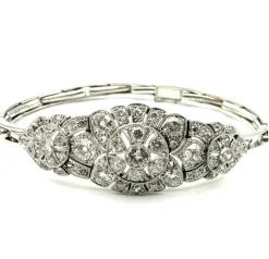 Bracelet Art-Déco or, platine et diamants