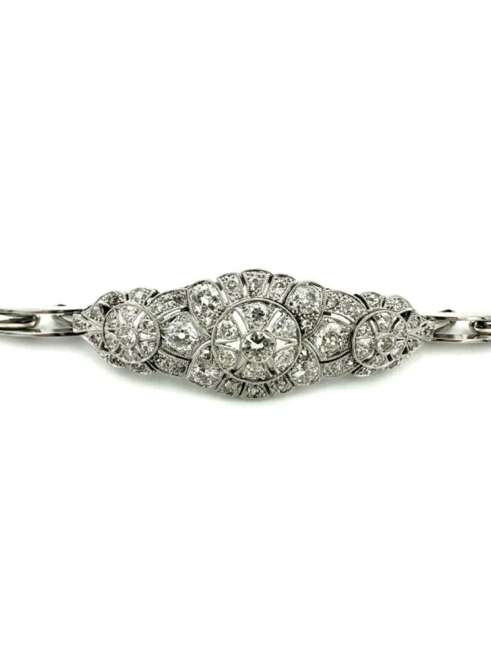 Bracelet Art-Déco or, platine et diamants