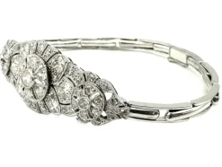 Bracelet Art-Déco or, platine et diamants