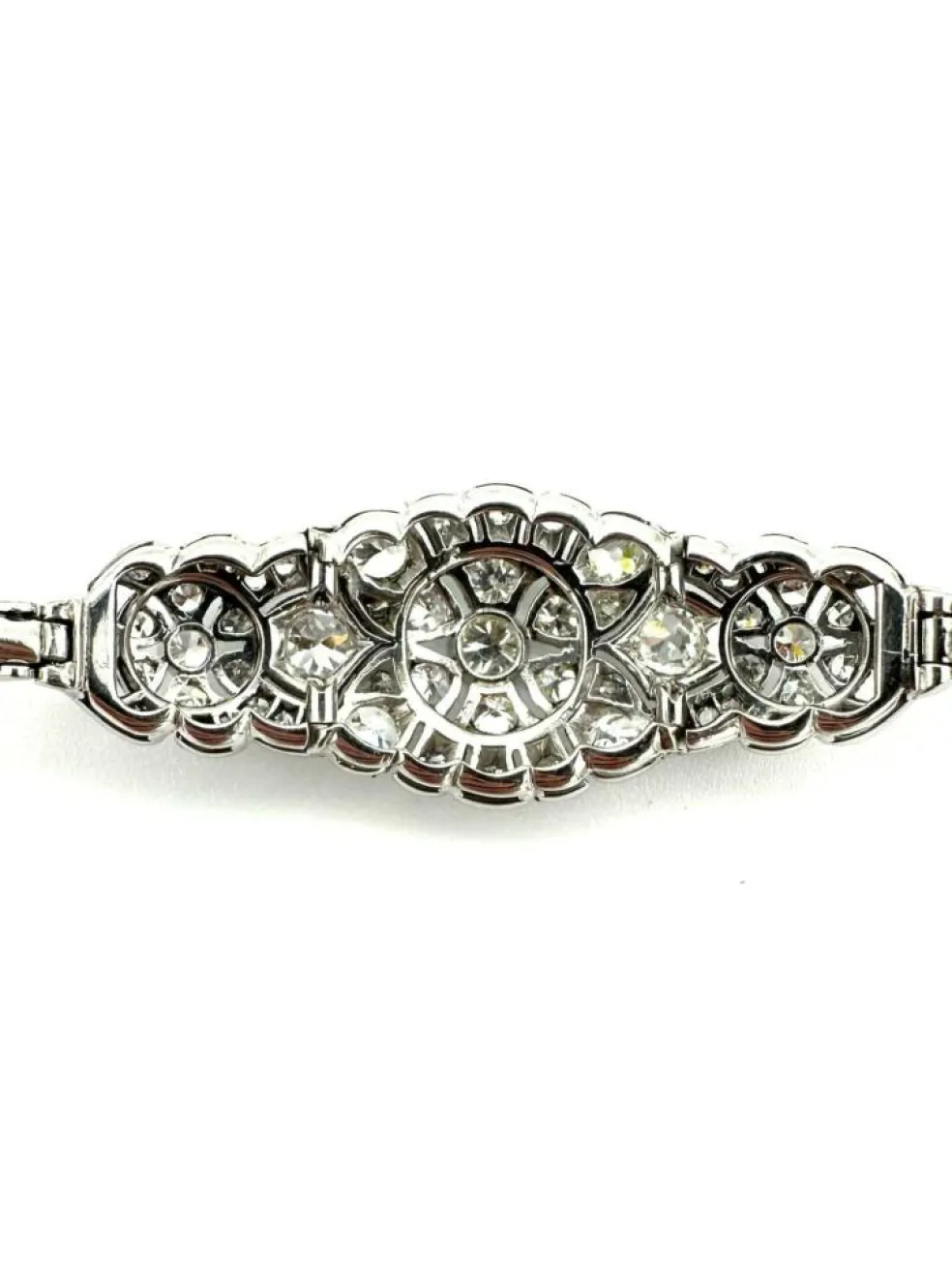 Bracelet Art-Déco or, platine et diamants