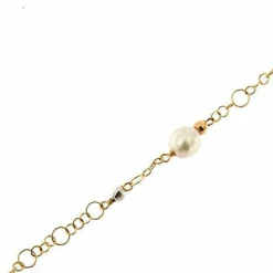 Bracelet avec fleur en émail et perles