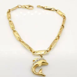 Bracelet avec pendentif Or jaune Diamants