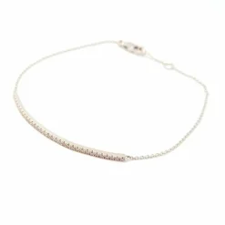 Bracelet barrette or blanc diamants