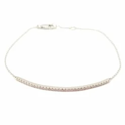 Bracelet barrette or blanc diamants