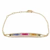 Bracelet barrette saphirs multicolores diamants or rose