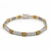 Bracelet bicolore en or, diamant et saphir jaune