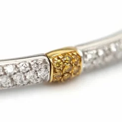 Bracelet bicolore en or, diamant et saphir jaune