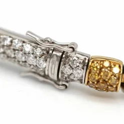 Bracelet bicolore en or, diamant et saphir jaune