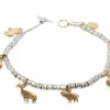 Bracelet breloques Dodo en or jaune et argent