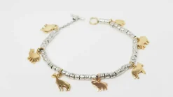Bracelet breloques Dodo en or jaune et argent