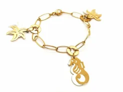 Bracelet Breloques Or jaune Nacre
