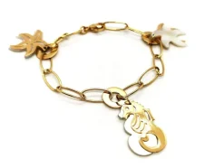 Bracelet Breloques Or jaune Nacre