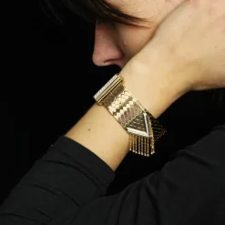 Bracelet ceinture or diamants rétro