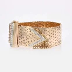 Bracelet ceinture or diamants rétro