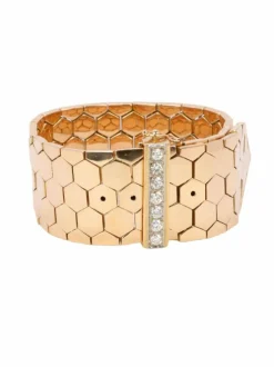 Bracelet ceinture vintage or rose diamants 1.4 ct