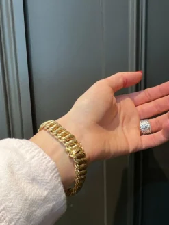 Bracelet chaîne américain en or jaune 18 carats