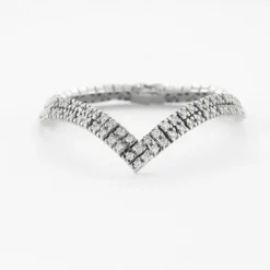 Bracelet Chevron Or Gris Diamants