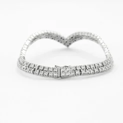 Bracelet Chevron Or Gris Diamants