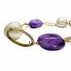 BRACELET CONTEMPORAIN EN OR 18 KT AVEC AMÉTHYSTE ET PERLE