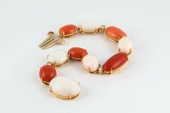 Bracelet corail rouge et rose pale
