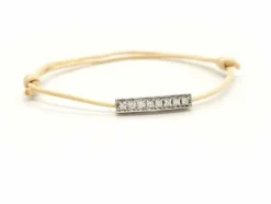 Bracelet Cordon Or blanc Diamant