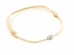 Bracelet Cordon Or blanc Diamant