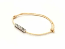 Bracelet Cordon Or blanc Diamant