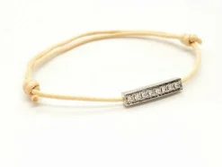 Bracelet Cordon Or blanc Diamant