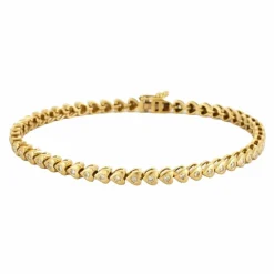 Bracelet cœur or jaune et diamants