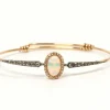 Bracelet dans le style "Wolfers" Art Nouveau or jaune, opale, diamants taille rose