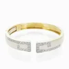 Bracelet David Webb Email Ecrue et Diamants