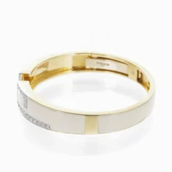 Bracelet David Webb Email Ecrue et Diamants