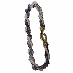 Bracelet de perles, fermoir or et diamants