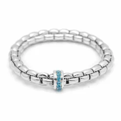 Bracelet design italien Or blanc Saphirs
