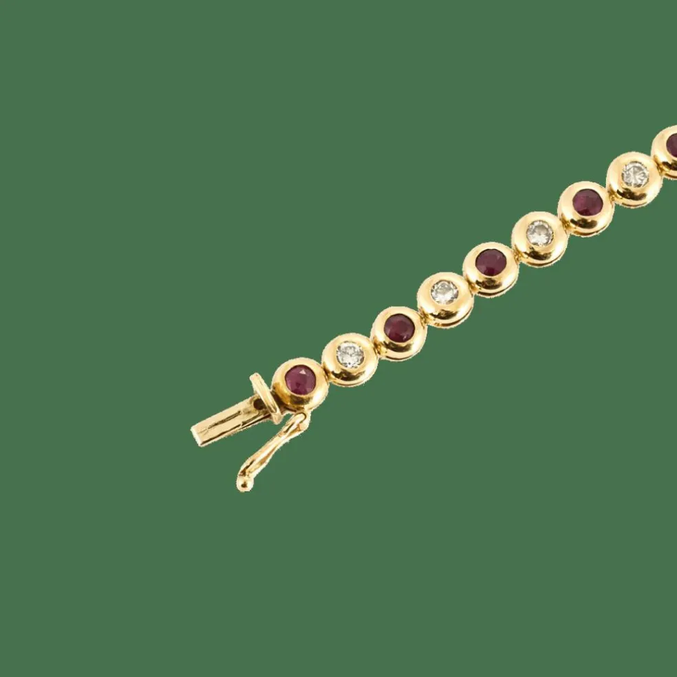 BRACELET DIAMANTS ET RUBIS