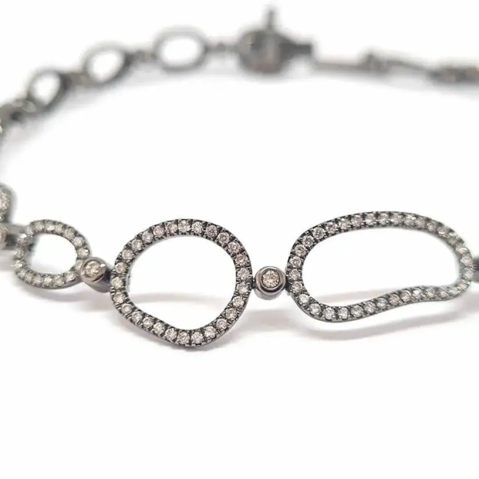 Bracelet diamants or noir