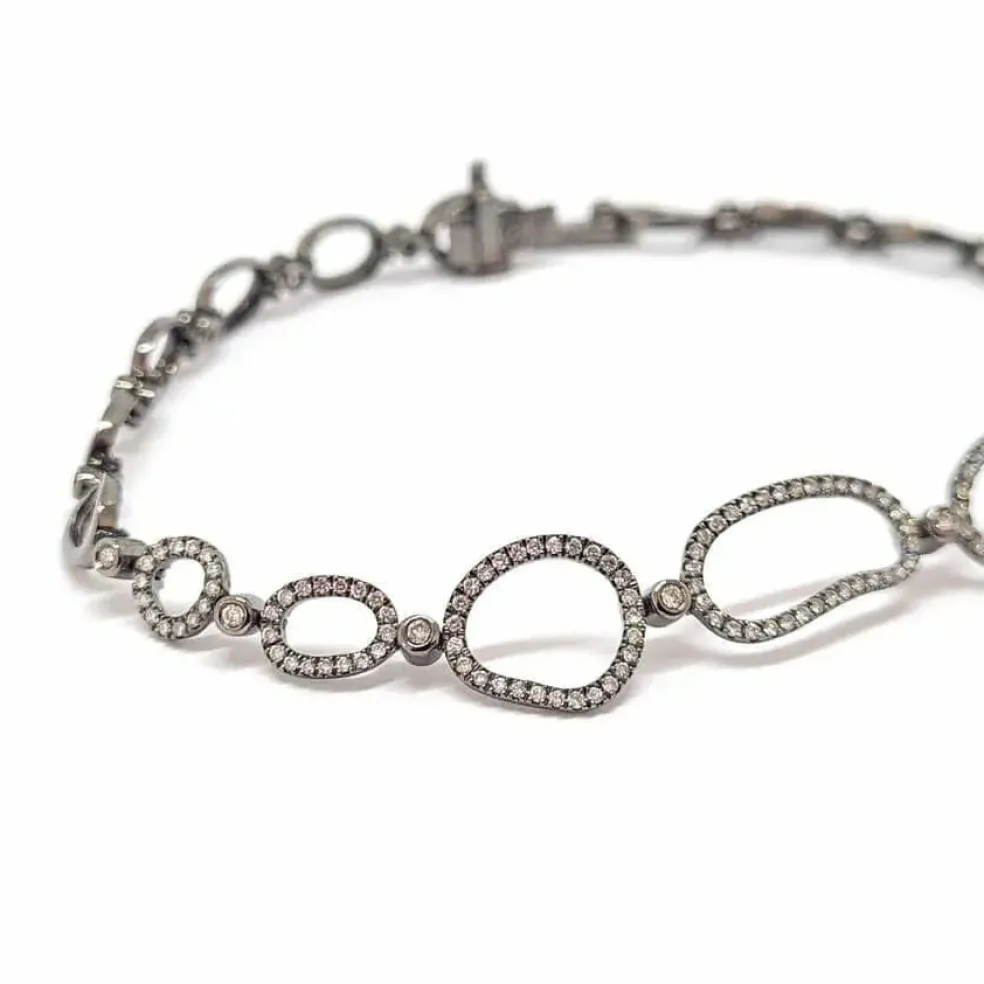 Bracelet diamants or noir