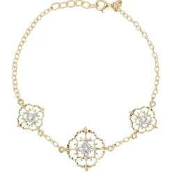 Bracelet diamants ors jaune et blanc arabesques