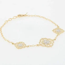 Bracelet diamants ors jaune et blanc arabesques