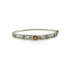 Bracelet édouardien en filigrane de diamants et saphir jaune en platine
