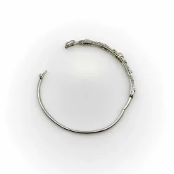 Bracelet édouardien en filigrane de diamants et saphir jaune en platine