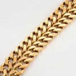 Bracelet double maille gourmette or jaune
