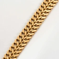 Bracelet double maille gourmette or jaune