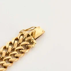 Bracelet double maille gourmette or jaune