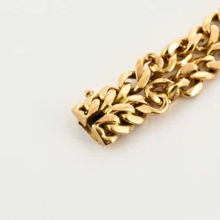 Bracelet double maille gourmette or jaune