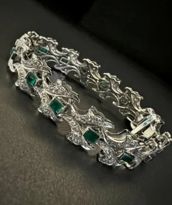 Bracelet Emeraudes 3 ct Diamants 7 ct