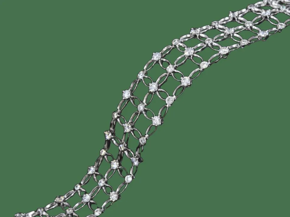 Bracelet en or blanc avec diamants