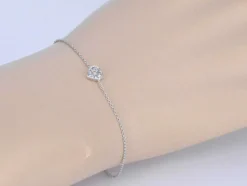 Bracelet en or blanc avec cœur en diamant 0,10 carat